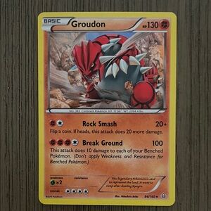Pokemon Groudon Trading Card - Red and Yellow